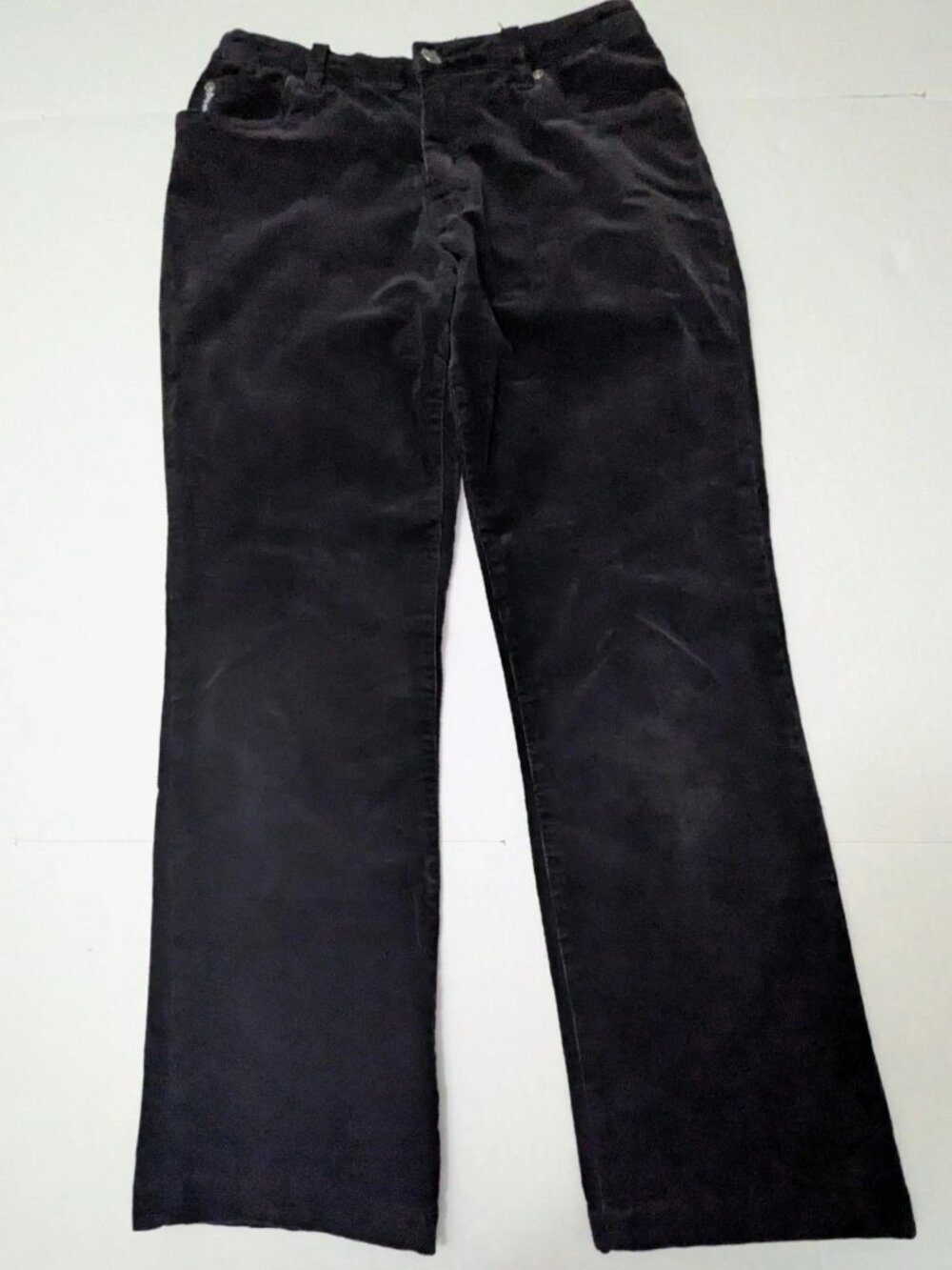 ARMANI JEANS Black Corduroy Pants Women's Mid Rise Straight Bootcut Fit W28-L36